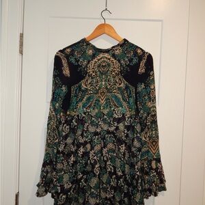 Free People Paisley Boho Tunic Top